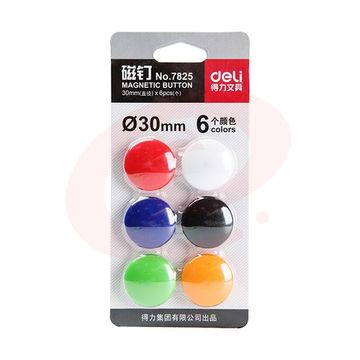 得力 7825 磁钉 直径30mm/6色 (单位：卡) 混色