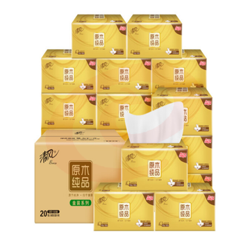 清风抽纸BR16SJ20E1面巾纸 金装系列 3层150抽*20包/箱pcyg-230102145634