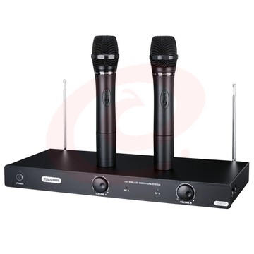 得胜（TAKSTAR）TS-6720无线话筒一拖二 家庭KTV会议舞台演出专用高质无线话筒 黑色