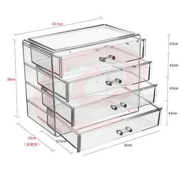 亚克力收纳盒 四层4格抽屉 大号(个) SKU：YDKJ17788