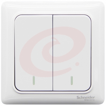 施耐德电气（Schneider Electric）开关插座 开关面板 双开双控开关 睿意系列 白色A3E32_2A