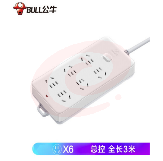 BULL/公牛接线板GN-109K 3米线 6位总控