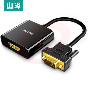 山泽(SAMZHE)VGA转HDMI线转换器带音频供电 高清视频转接头适配器 笔记本电脑接显示器投影仪线 黑VH2018 pcyg-2022101737322