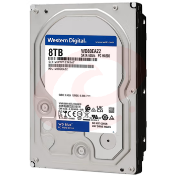 西部数据WD80EAZZ 台式机机械硬盘 WD Blue 西数蓝盘 8TB 5640转 128MB SATA CMR