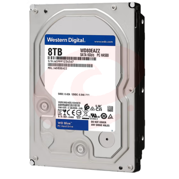 西部数据WD80EAZZ 台式机机械硬盘 WD Blue 西数蓝盘 8TB 5640转 128MB SATA CMR SKU：YDKJ18849