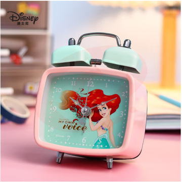 迪士尼（Disney）闹钟 小学生学习床头钟夜光双铃大音量卡通男女生儿童小闹钟 公主系列DM24983P