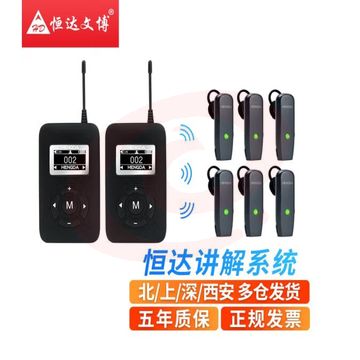 恒达文博 导游讲解器一对多参观行政接待讲解员无线解说同声传译机团队讲解蓝牙耳机 2讲100接收+充电消毒箱*2