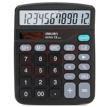 得力 837ES 桌面计算器  10个/盒(单位个)（可当天配送发货）