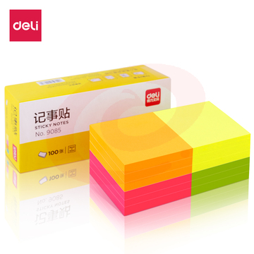 得力 9085 记事贴(混)76*76mm(包) 单位：包（可当天配送发货）