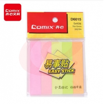 齐心（COMIX）指示便利贴/便签纸/便签本/易事贴/百事贴 袋装  办公文具D6015（可当天配送发货）