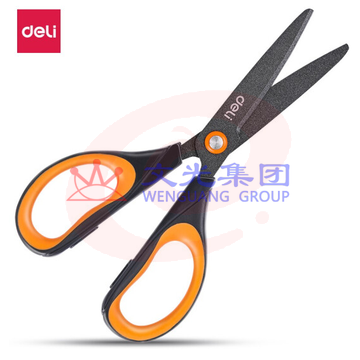 得力 6055 特氟龙剪刀 170mm (单位:把) 橙色     （可当天配送发货）