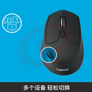 罗技(Logitech)M720 蓝牙优联双模无线鼠标 蓝牙鼠标 侧键 大手鼠标 舒适 多设备切换 M720 黑色（可当天配送发货）