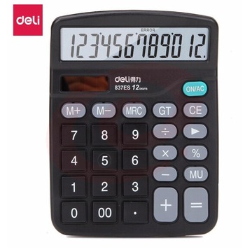 得力(deli)计算器金属面板桌面计算器财务专用办公桌面计算器计算机 大按键办公计算器 837ES  PCKJ202302082010253（可当天配送发货）
