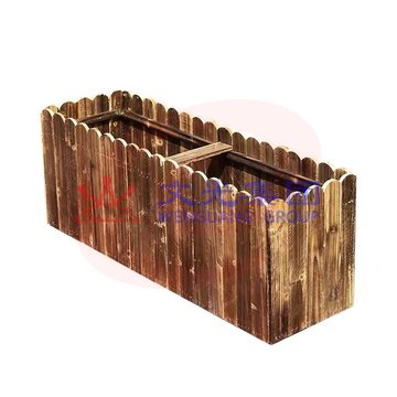 碳化防腐木花箱  花槽花盆  尺寸：60*40*30cm  货号：JC（可当天配送发货）