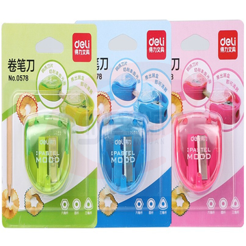 得力(deli) 0578 时尚糖果色彩转笔刀/卷笔刀 颜色随机（可当天配送发货）