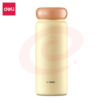 得力LL610炫彩星环保温杯(旋盖)(400mL)(黄)(个)