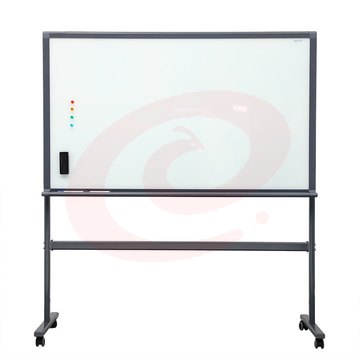 得力 8739 支架式 可移动 钢化玻璃白板 90cm*180cm 强磁性