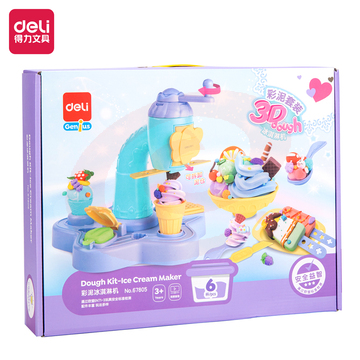 得力 (deli) 67805彩泥冰淇淋机套装(混)(盒)