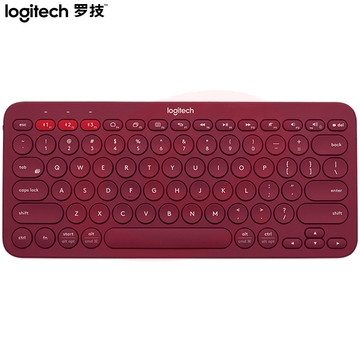 罗技（Logitech）K380 键盘 蓝牙键盘 办公键盘 红色