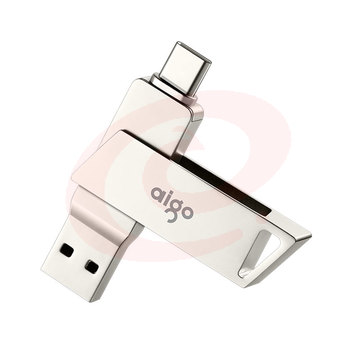 爱国者（aigo）64GB Type-C USB3.0 U盘 U350 银色 双接口手机电脑用