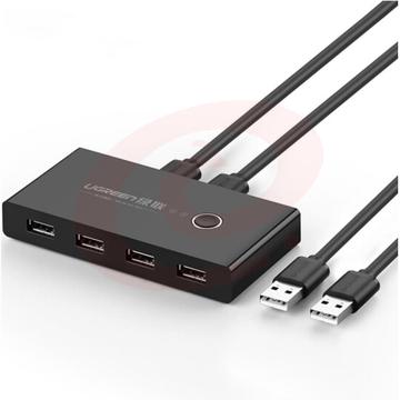 绿联 USB打印机共享器 二进四出切换器 USB电脑鼠标键盘共享4口转换器 USB3.0二进四出共享器 30768