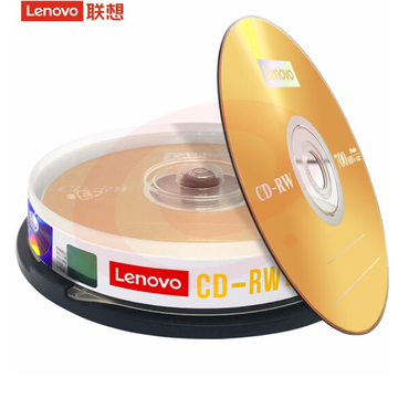 联想(Lenovo)CD-RW空白光盘/刻录盘 4-12速700MB 台产档案系列 桶装10片 可擦写 可重复刻录