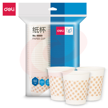 得力9569纸杯(7盎司)200ml(50只/包)240g太阳纸+18gPE膜