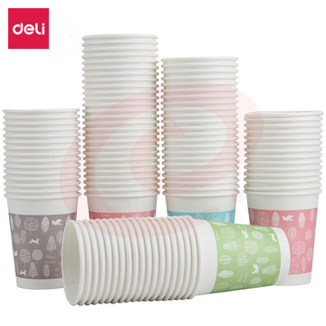 得力9563纸杯250ml(9盎司)(100个/袋)240g五星纸+18gPE膜