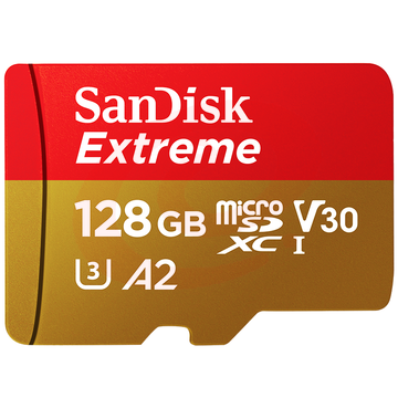 闪迪 128GB TF(MicroSD)存储卡 U3 C10 A2 V30 4K 至尊极速移动版内存卡 读速160MB/s