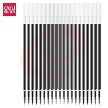 得力 S754 中性笔芯按动笔芯0.7mm按动 黑色 20支/盒