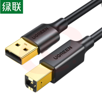 绿联      打印机数据线 USB2.0AM/BM方口镀金接头高速打印线 通用惠普HP佳能爱普生打印机连接线 3米  10351 SKU：YDKJ21466