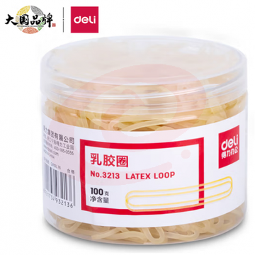 橡皮筋 得力（deli）橡皮筋 乳胶圈3213 黄色100g 1盒装 SKU：YDKJ23097