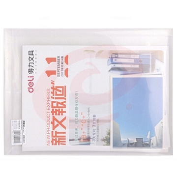 得力 5511 透明缠绳文件袋  A4 12个/包  (透明白)