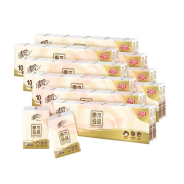 面巾纸 清风 手帕纸原木纯品系列3层8张90包纸巾面巾纸整箱