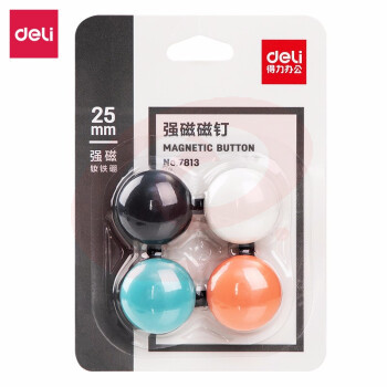 得力 7813 彩色磁钉 25mm(单位 卡)