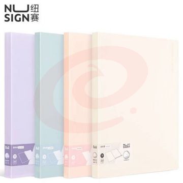 纽赛(NUSIGN)带页码资料册A4/30页 光感镜面文件收纳册活页插袋文件夹 学生试卷收纳袋 随机糖果色NS197