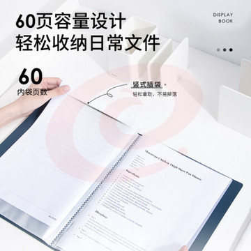纽赛 NS192 A4/60页 黑色 带页码活页插袋资料册 (单位 个)