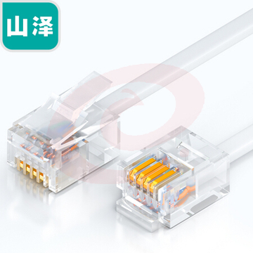 山泽 DH-4003L 3米 纯铜电话线 4芯多股6P4C (单位 根)