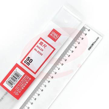 得力 6250 透明直尺 50cm 30把/盒(单位 把)