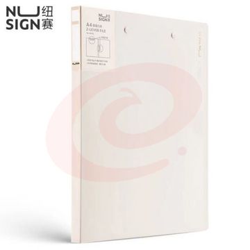 纽赛(NUSIGN)文件夹会议夹 双强力夹耐用资料报告商务办公学生试卷夹板文件收纳 岸砂白NS182