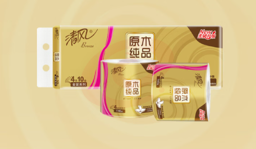 清风卷纸4层1400g有芯卷筒纸卫生纸10卷/提