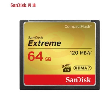 闪迪（SanDisk）64GB 读速120MB/s 写速85MB/s 至尊极速CompactFlash存储卡 SKU：YDKJ27156