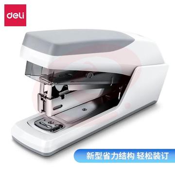 得力（deli） 省力型订书机订书器 单指轻松装订 办公用品文具 0368白色