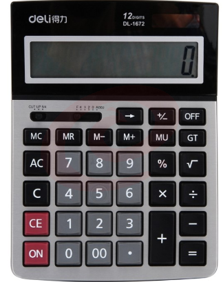 得力 1672A 桌面计算器 211ｘ154ｘ41mm （单位：个） 黑