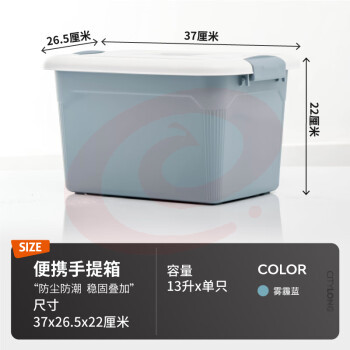 禧天龙多功能手提箱塑料工具收纳箱 便携药盒药箱 桌面杂物收纳盒 13升
