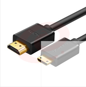 绿联(UGREEN)Mini HDMI转HDMI转接线 4K迷你高清线 平板笔记本电脑相机连接显示器电视转换头1.5米黑 11167
