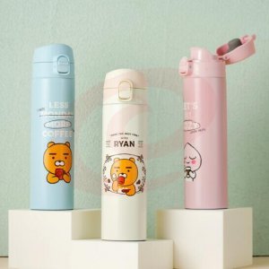 乐扣乐扣 LOCK&amp;LOCK LHC3261 316不锈钢水杯 kakao限定款 慕斯弹跳便携保温杯 400ml白色