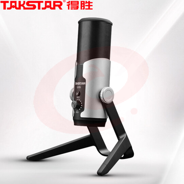 得胜(TAKSTAR)GX6 USB专业电容麦克风 内置声卡电脑K歌手机游戏在线直播主播唱歌话筒 会议教学录音麦 SKU：YDKJ28334