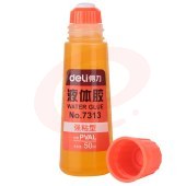 得力 7313 液体胶 50ml (单位:瓶) 黄色 SKU：YDKJ28467