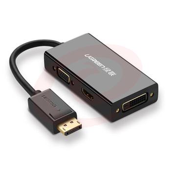 绿联（UGREEN）DP转HDMI/VGA/DVI三合一转换器 4K高清转接头线 标准DisplayPort电脑连接投影